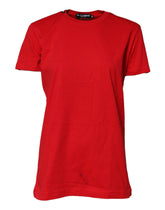 Dolce & Gabbana Red Cotton Short Sleeves Crew Neck Top T-shirt
